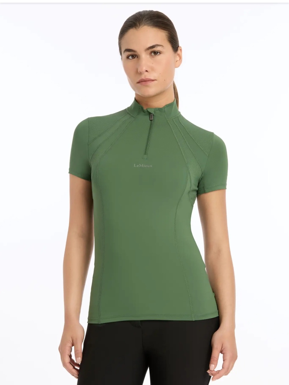 LeMieux Mia Mesh Short Sleeve Base Layer Hunter Green US 12